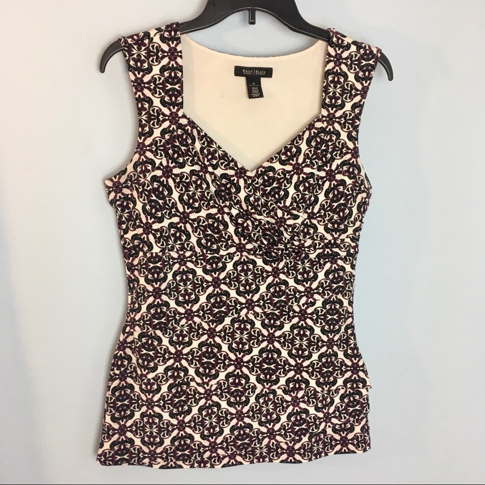 WhiteHouse BlackMarket damask print tank slimming